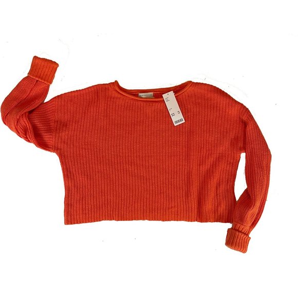 Urban Outfitters Sweaters - Urban Outfitters Orange Crop Sweater Top NEW NWT Size S Small Long Sleeves